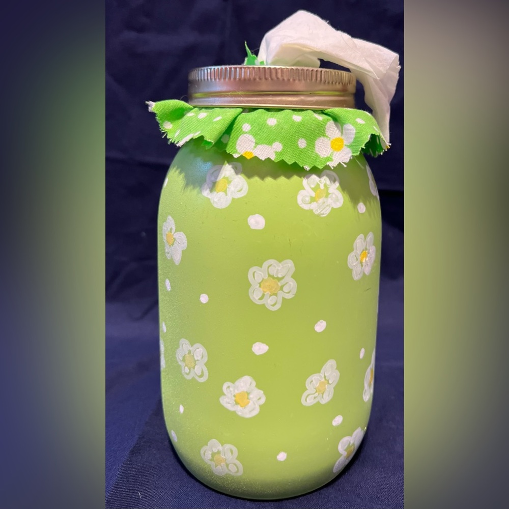 Hand painted tissue jar